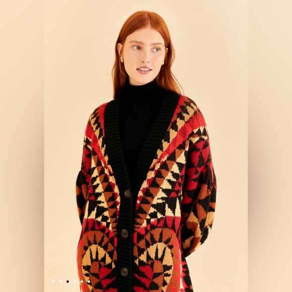 FARM Rio Multicolor Geometric Cardigan - Picture 4 of 9